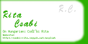 rita csabi business card